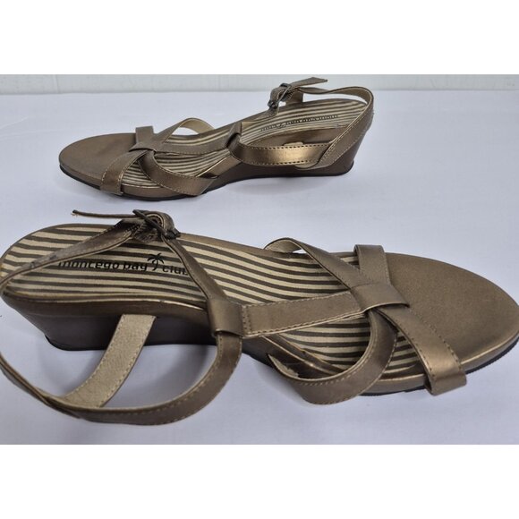 montego bay club Gold wedge sandals Women's Size 6.5 - Picture 5 of 9
